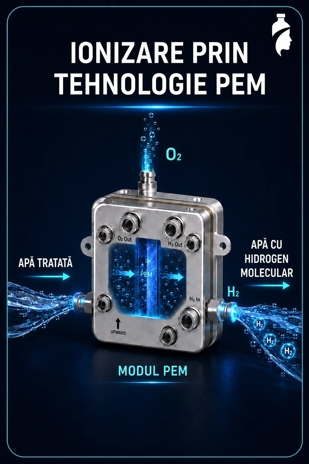 Ionizare prin tehnologie PEM pentru apa cu hidrogen molecular - Fantana Urbana